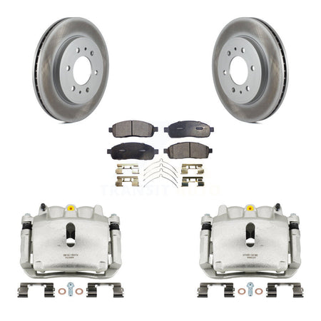 Front Brake Caliper Coat Rotor Semi-Metallic Pad Kit For 09 Ford F-150 With 6 Lug Wheels KCG-100722P