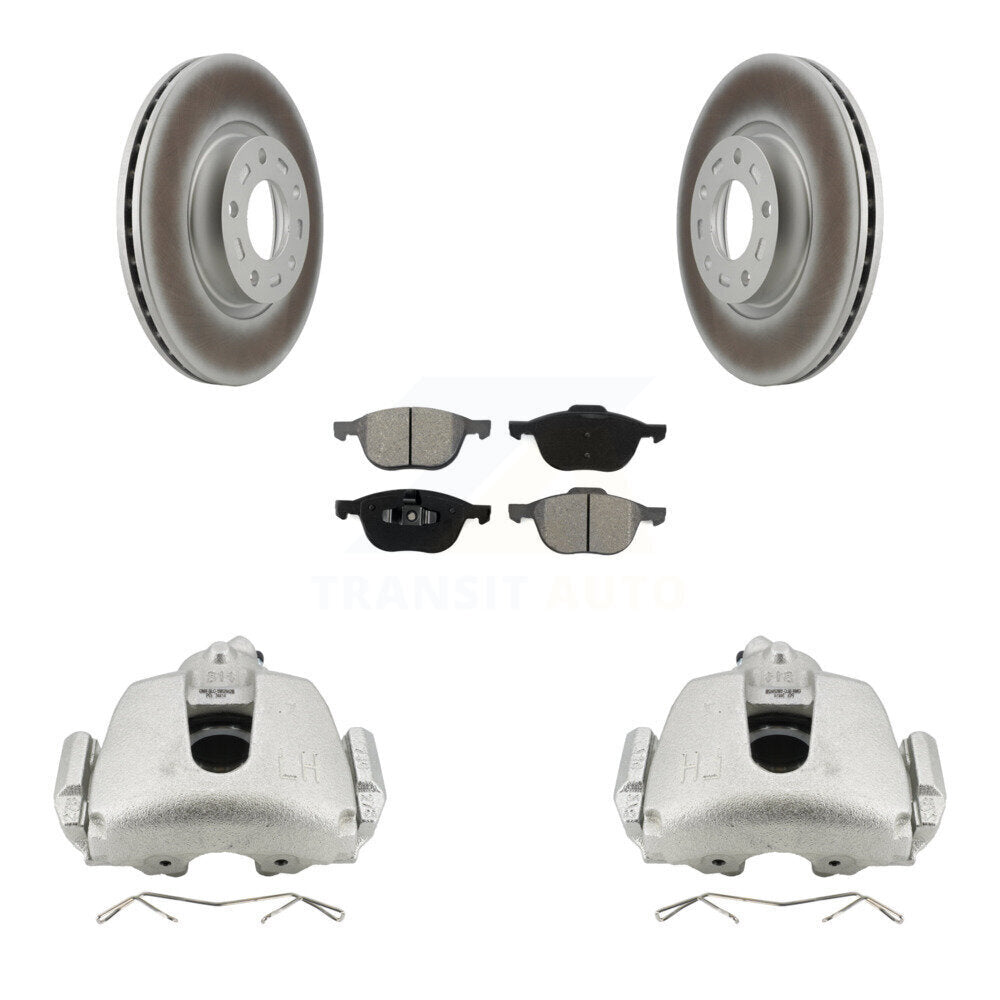 Front Brake Caliper Coat Rotor & Semi-Metallic Pad Kit For Mazda 3 Sport GS GT with 2.5L KCG-100722S
