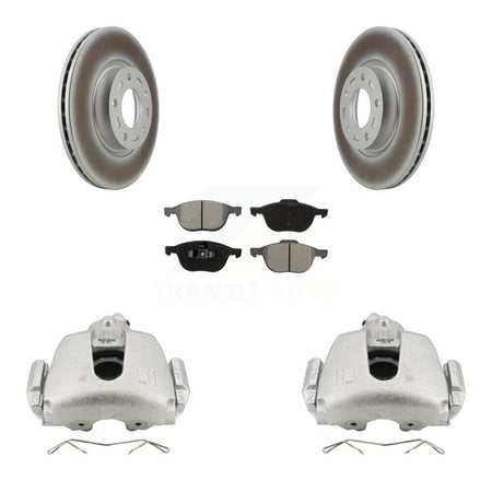 Front Brake Caliper Coat Rotor & Semi-Metallic Pad Kit For Mazda 3 Sport GS GT with 2.5L KCG-100722S