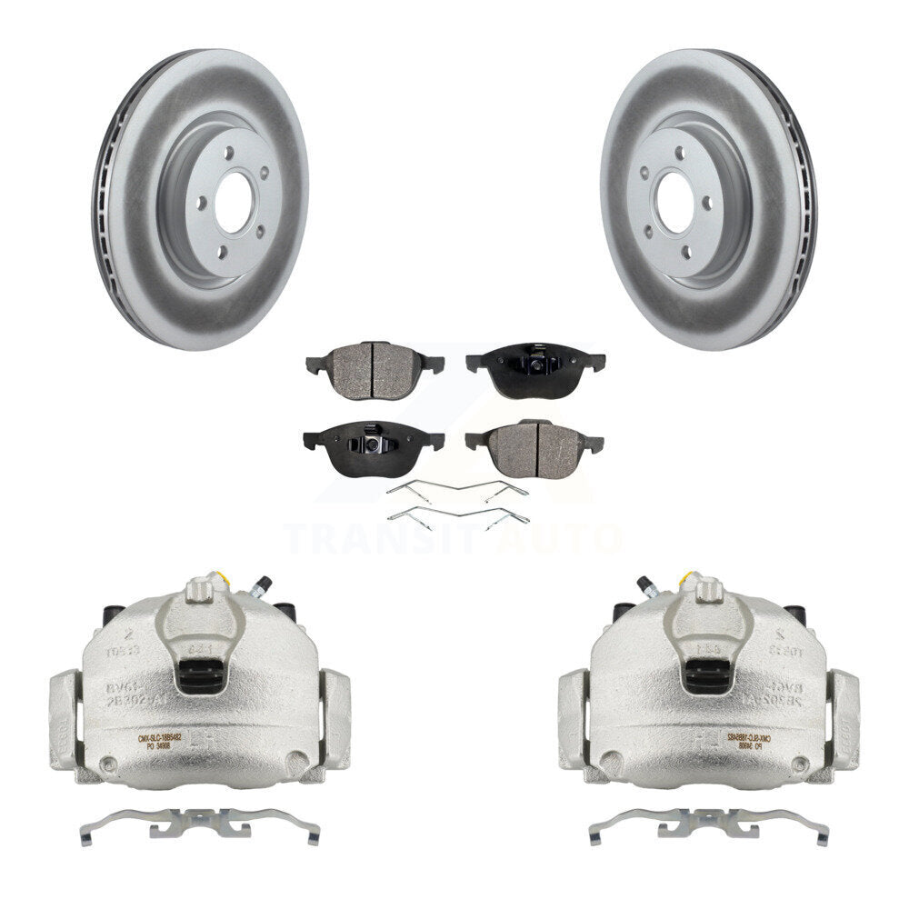 Front Disc Brake Caliper Coated Rotors And Ceramic Pads Kit For Ford Transit Connect KCG-100722T