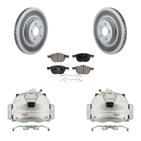 Front Disc Brake Caliper Coated Rotors And Ceramic Pads Kit For Ford Transit Connect KCG-100722T