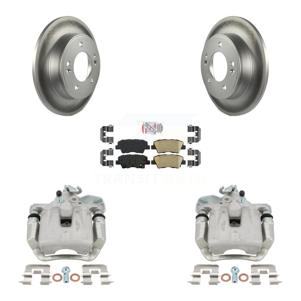 Rear Disc Brake Caliper Coated Rotors And Ceramic Pads Kit For 2017-2018 Kia Soul KCG-100723N