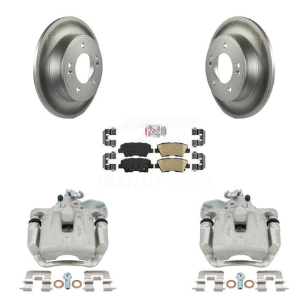 Rear Disc Brake Caliper Coated Rotors And Ceramic Pads Kit For 2017-2018 Kia Soul KCG-100723N