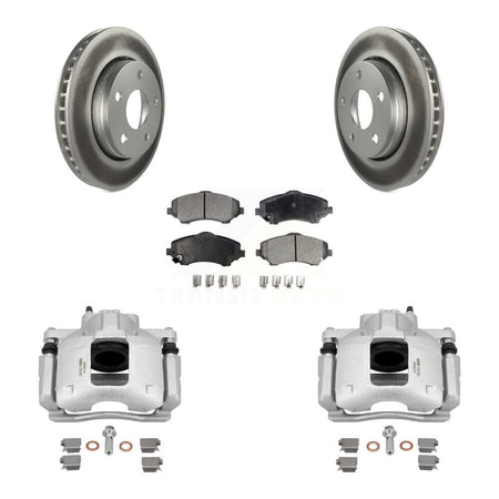Front Disc Brake Caliper Coated Rotors And Semi-Metallic Pads Kit For Jeep Wrangler KCG-100723P