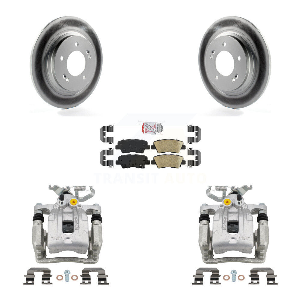 Rear Disc Brake Caliper Coated Rotors And Ceramic Pads Kit For Hyundai Ioniq Kia Niro KCG-100724N