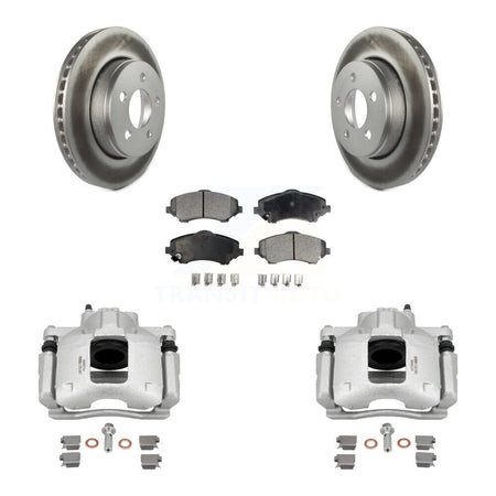 Front Disc Brake Caliper Coated Rotors And Semi-Metallic Pads Kit For Dodge Nitro KCG-100724P