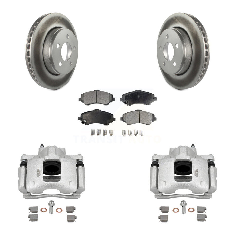 Front Disc Brake Caliper Coated Rotors And Semi-Metallic Pads Kit For Dodge Nitro KCG-100724P