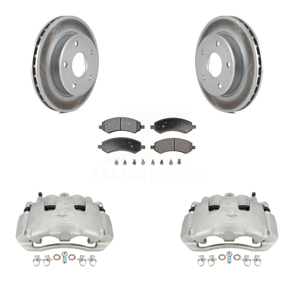 Front Brake Caliper Coat Rotors Semi-Metallic Pad Kit For Dodge Dakota Mitsubishi Raider KCG-100726P