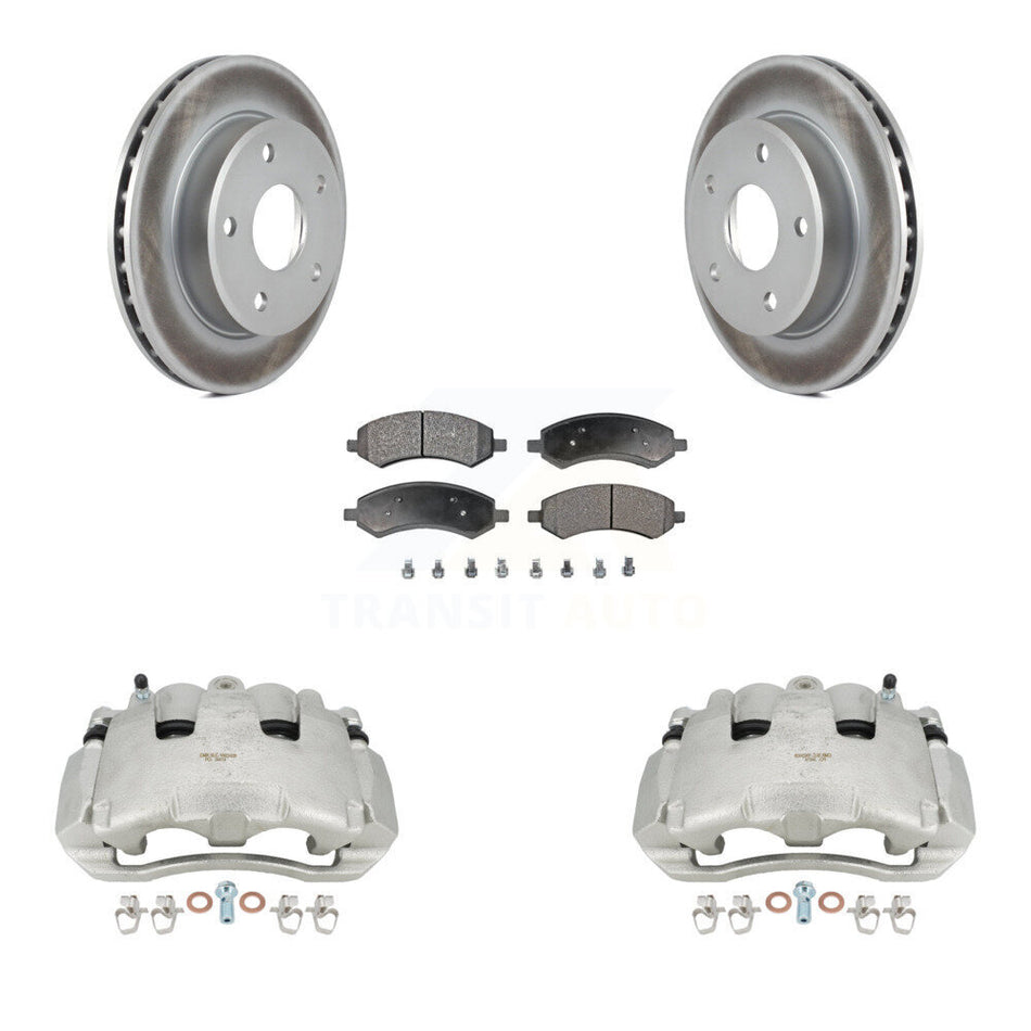 Front Brake Caliper Coat Rotors Semi-Metallic Pad Kit For Dodge Dakota Mitsubishi Raider KCG-100726P