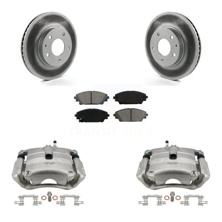 Front Disc Brake Caliper Coated Rotors And Semi-Metallic Pads Kit For Mazda 3 CX-3 Sport KCG-100726S