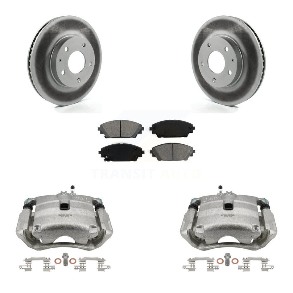 Front Disc Brake Caliper Coated Rotors And Semi-Metallic Pads Kit For Mazda 3 CX-3 Sport KCG-100726S