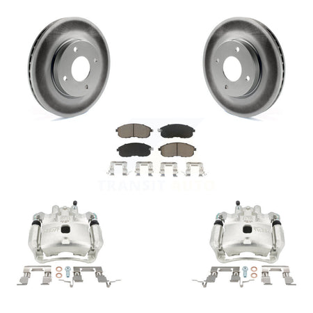 Front Disc Brake Caliper Coated Rotors And Ceramic Pads Kit For Nissan Versa Cube KCG-100727C