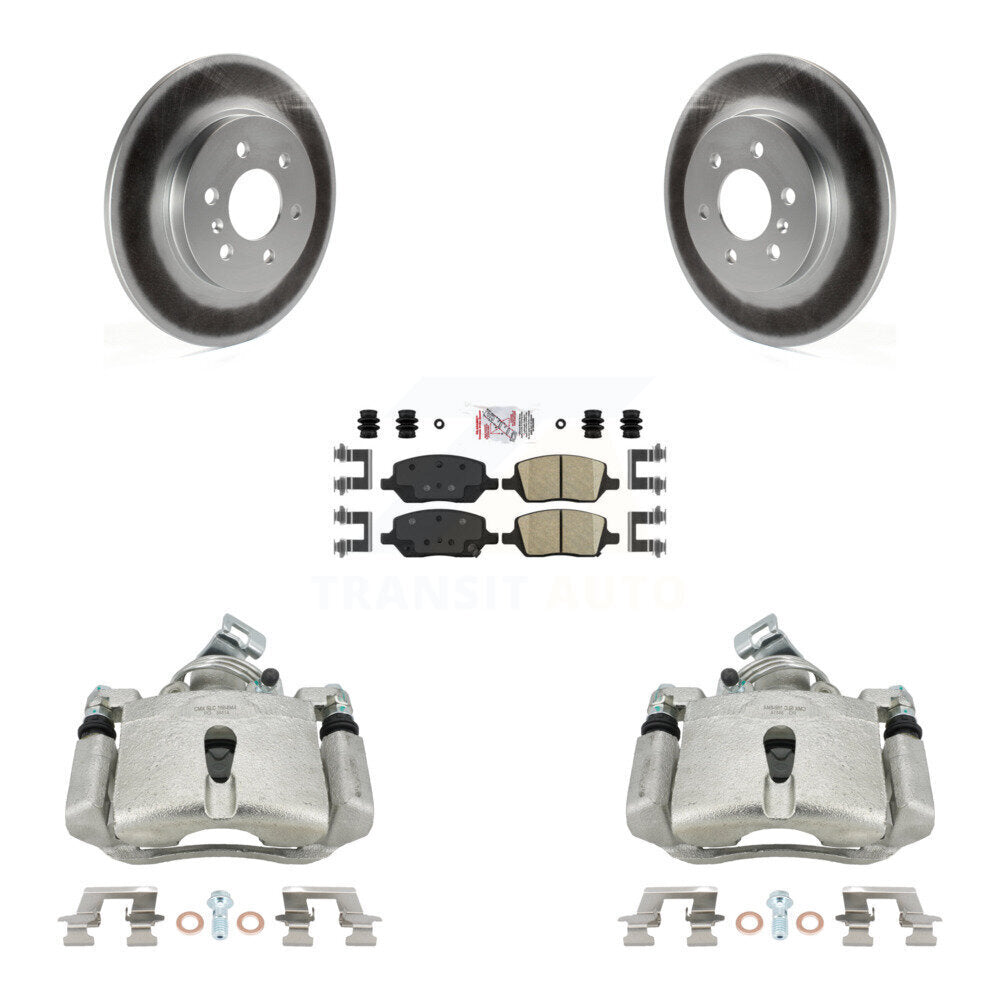 Rear Disc Brake Caliper Coated Rotors And Ceramic Pads Kit For Chevrolet Uplander Buick Terraza Pontiac Montana Saturn Relay KCG-100727N by Transit Auto