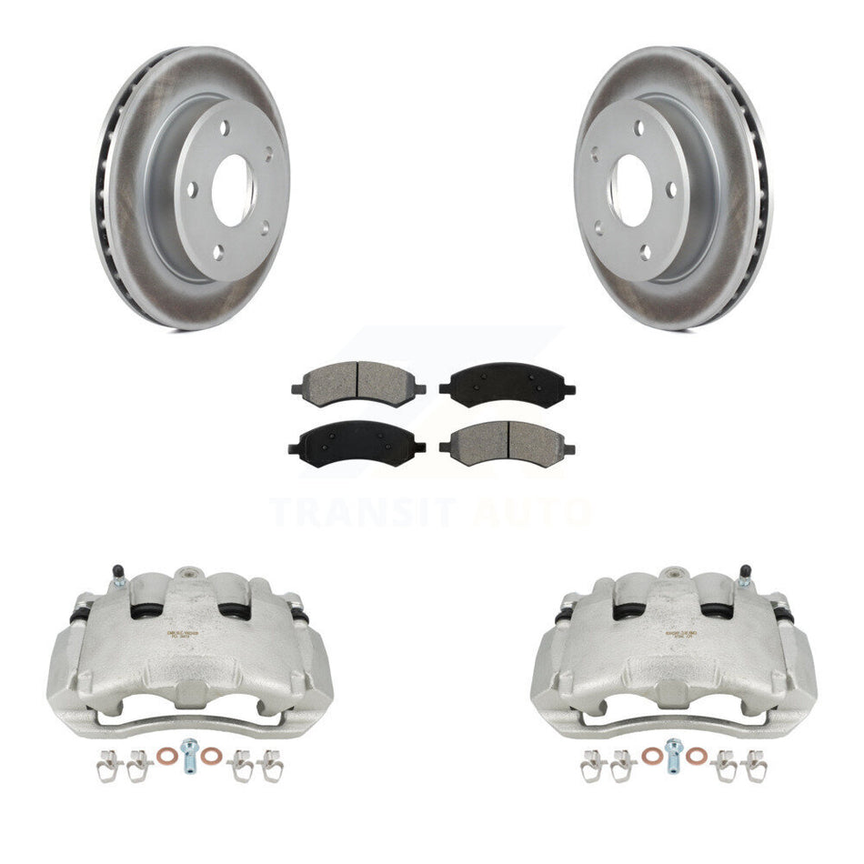 Front Brake Caliper Coat Rotors Semi-Metallic Pad Kit For Dodge Dakota Mitsubishi Raider KCG-100727S