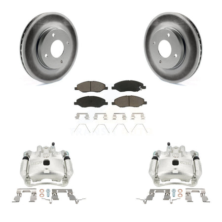 Front Disc Brake Caliper Coat Rotors & Ceramic Pad Kit For 2008 Nissan Versa 4-Wheel ABS KCG-100728C