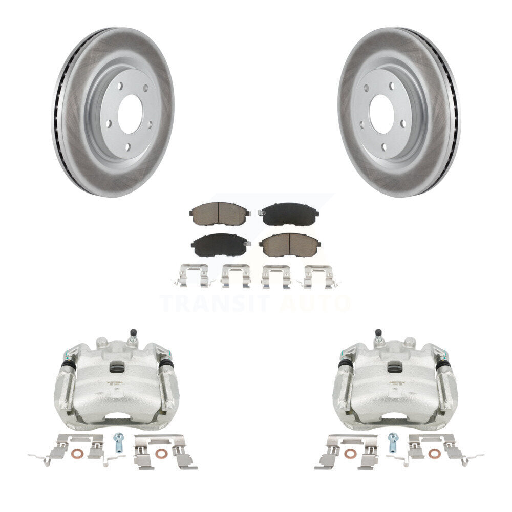 Front Disc Brake Caliper Coated Rotors And Ceramic Pads Kit For Nissan Sentra Juke KCG-100730C