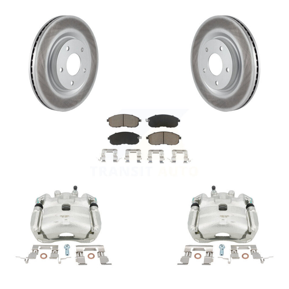 Front Disc Brake Caliper Coated Rotors And Ceramic Pads Kit For Nissan Sentra Juke KCG-100730C