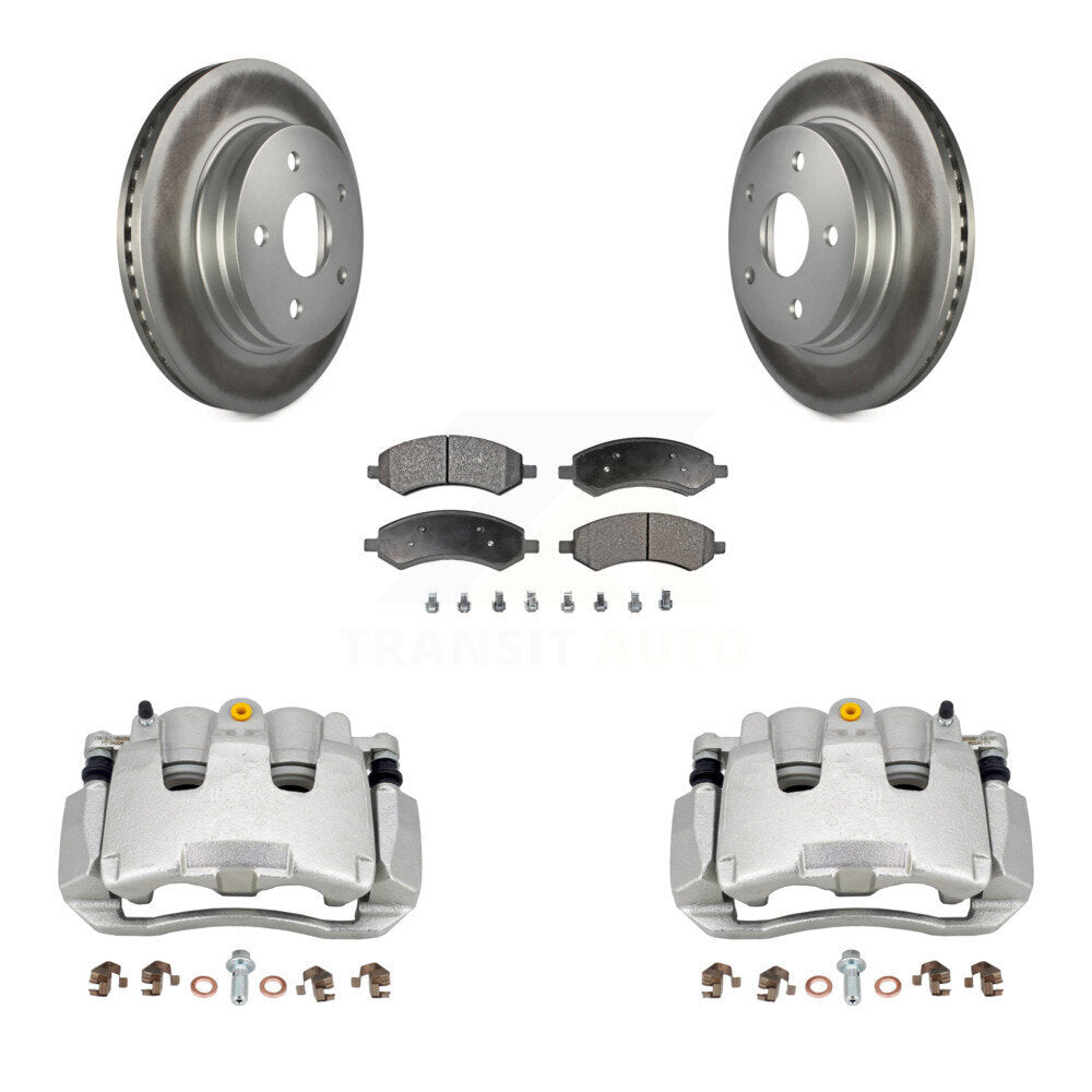 Front Disc Brake Caliper Coat Rotor And Semi-Metallic Pad Kit For Ram 1500 Classic Dodge KCG-100731P