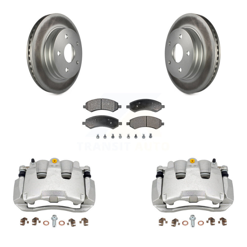 Front Disc Brake Caliper Coat Rotor And Semi-Metallic Pad Kit For Ram 1500 Classic Dodge KCG-100731P
