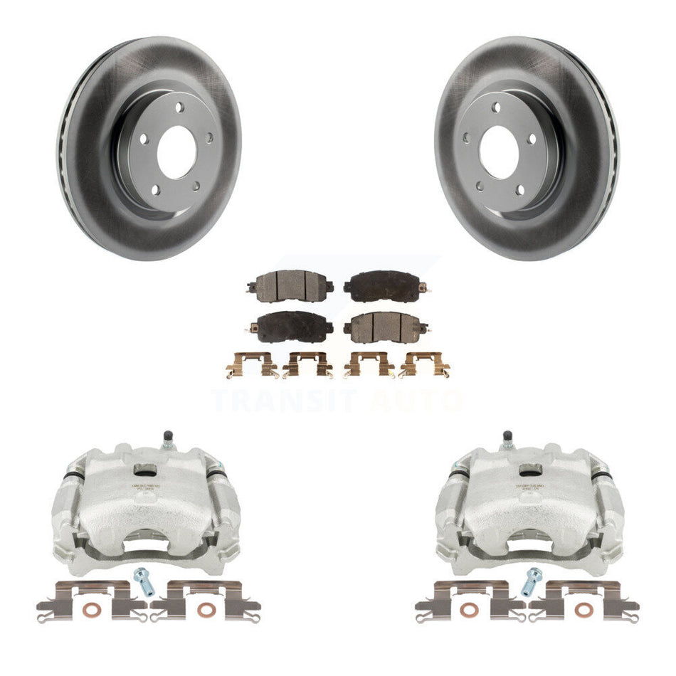 Front Disc Brake Caliper Coated Rotors And Ceramic Pads Kit For Nissan Altima KCG-100731T