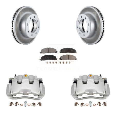 Front Brake Caliper Coat Rotor Semi-Metallic Pad Kit For 2012 Ram 1500 With 8 Lug Wheels KCG-100732P