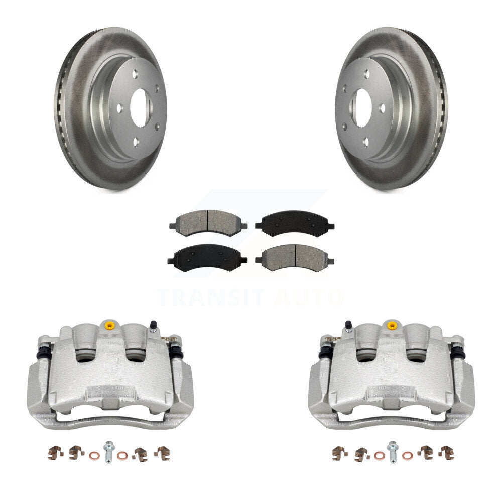 Front Brake Caliper Coat Rotors & Semi-Metallic Pad Kit For Chrysler Aspen Dodge Durango KCG-100732S