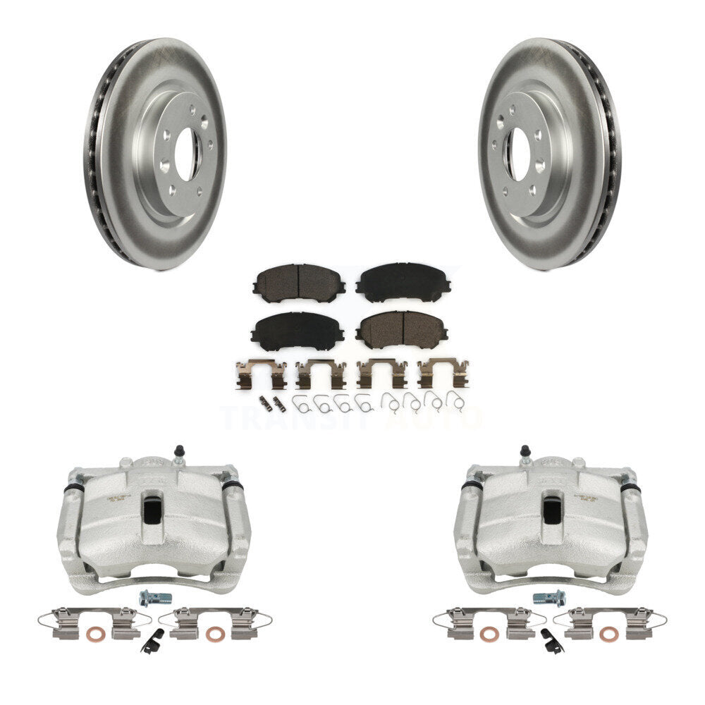 Front Disc Brake Caliper Coated Rotors And Ceramic Pads Kit For Nissan Rogue Sport KCG-100732T