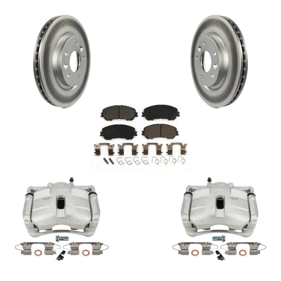 Front Disc Brake Caliper Coated Rotors And Ceramic Pads Kit For Nissan Rogue Sport KCG-100732T