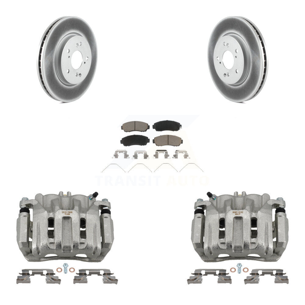 Front Disc Brake Caliper Coat Rotors And Ceramic Pad Kit For Honda CR-V Crosstour Accord KCG-100733C
