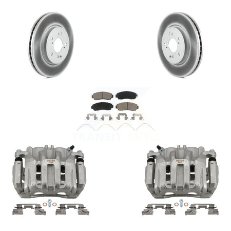 Front Disc Brake Caliper Coat Rotors And Ceramic Pad Kit For Honda CR-V Crosstour Accord KCG-100733C