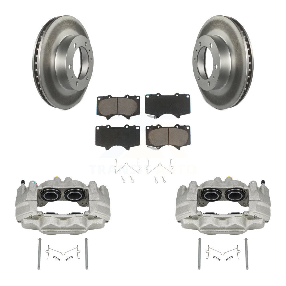 Front Disc Brake Caliper Coated Rotors And Ceramic Pads Kit For Toyota Tacoma FJ Cruiser KCG-100734C