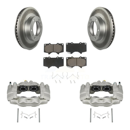 Front Disc Brake Caliper Coated Rotors And Ceramic Pads Kit For Toyota Tacoma FJ Cruiser KCG-100734C