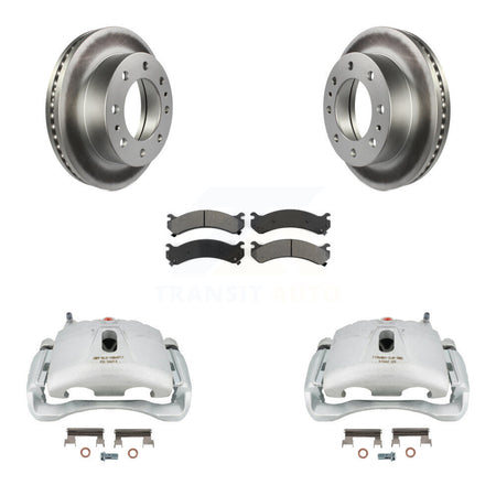 Front Brake Caliper Coat Rotor Semi-Metallic Pad Kit For Chevrolet GMC Express 3500 4500 KCG-100736S