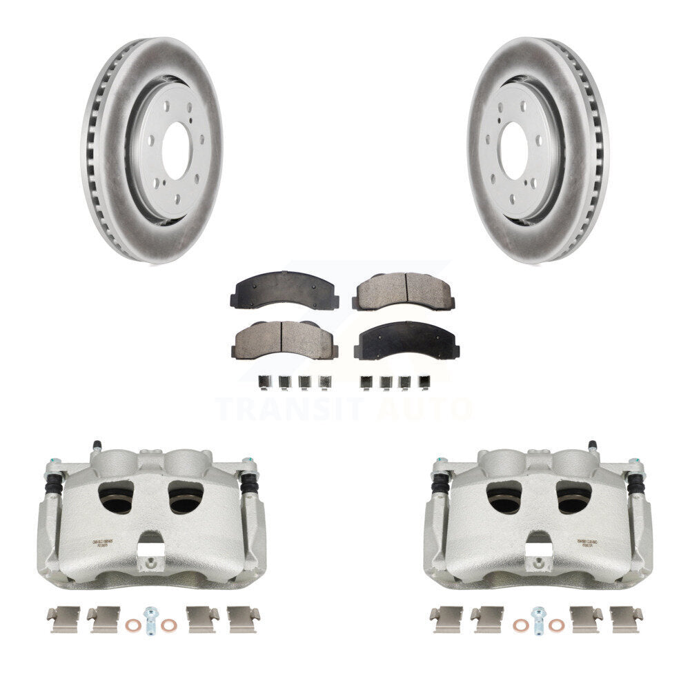 Front Brake Caliper Coat Rotors & Semi-Metallic Pad Kit For Ford F-150 With 7 Lug Wheels KCG-100737P