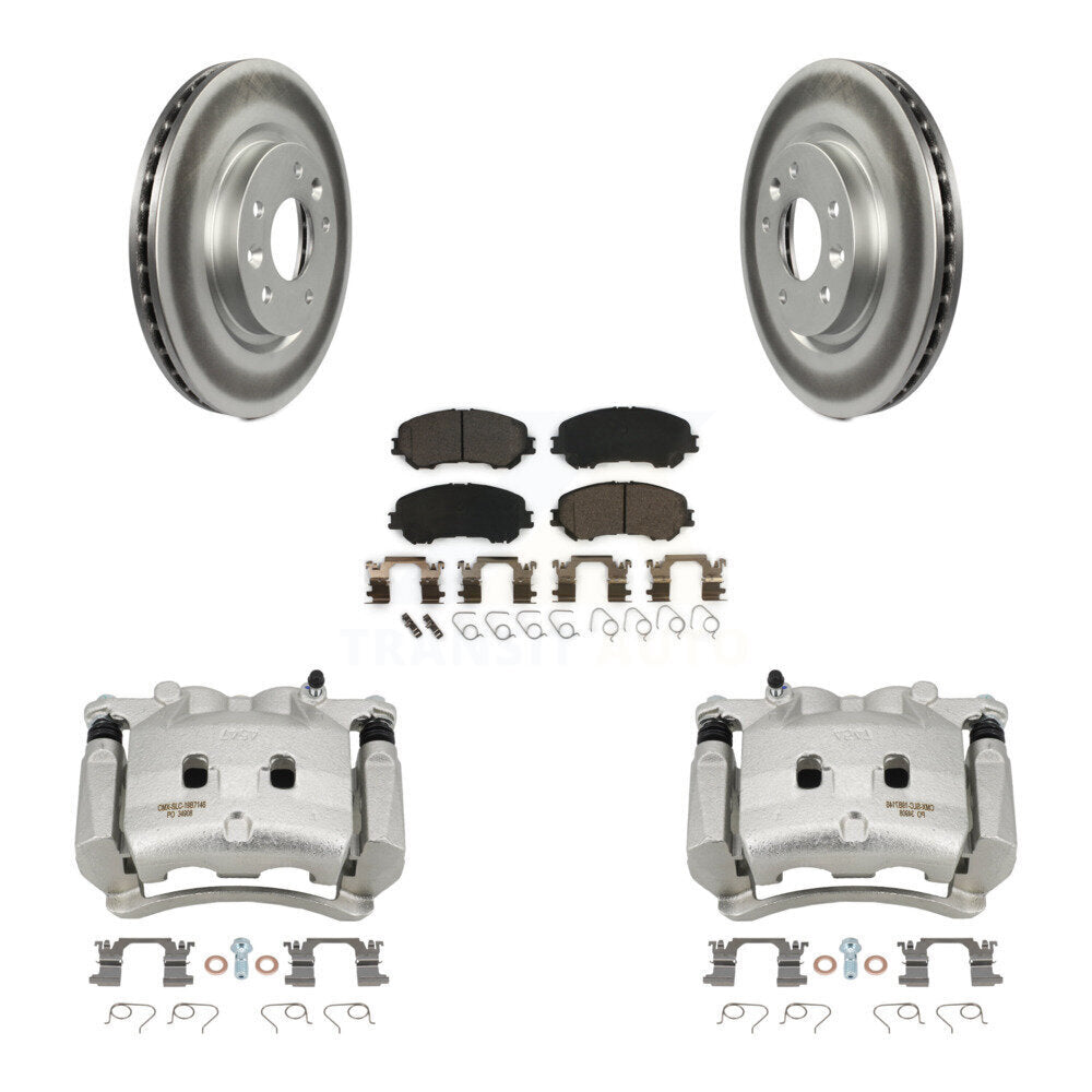 Front Brake Caliper Coat Rotors Ceramic Pad Kit For Nissan Rogue Without 3rd Row Seating KCG-100737T