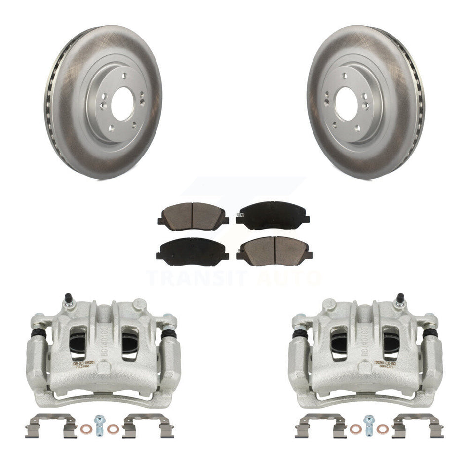 Front Disc Brake Caliper Coated Rotors And Ceramic Pads Kit For Hyundai Santa Fe XL KCG-100738C