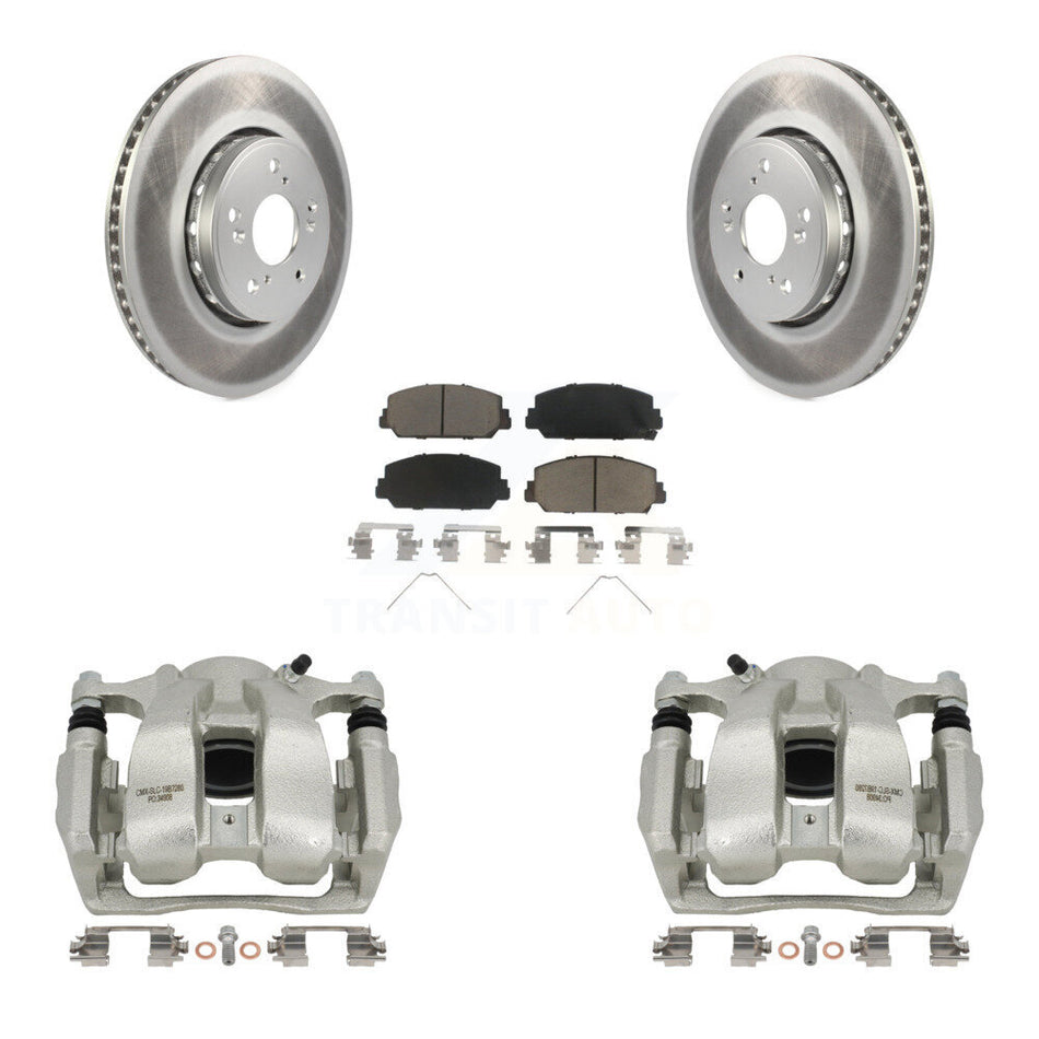 Front Disc Brake Caliper Coated Rotors And Ceramic Pads Kit For 2016-2018 Acura RDX KCG-100740C