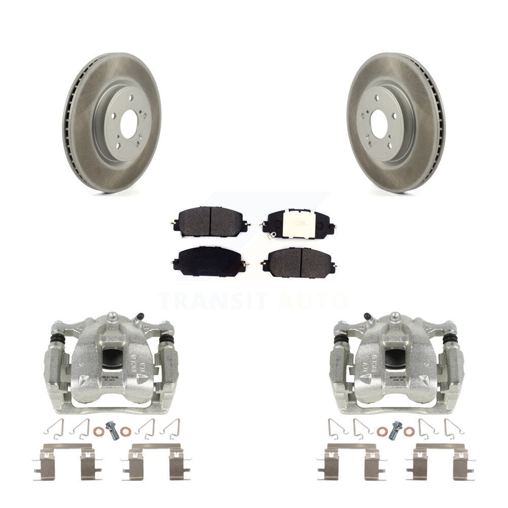 Front Disc Brake Caliper Coated Rotors And Semi-Metallic Pads Kit For Honda CR-V KCG-100740P