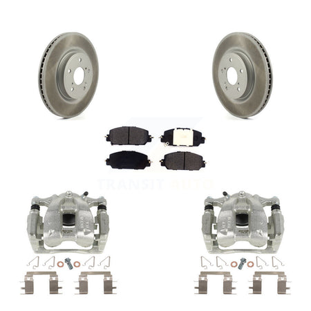 Front Disc Brake Caliper Coated Rotors And Semi-Metallic Pads Kit For Honda CR-V KCG-100740P