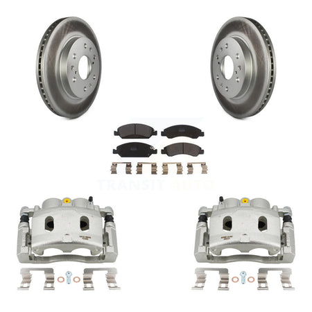 Front Brake Caliper Coat Rotors Semi-Metallic Pad Kit For Cadillac XTS With 6 Lug Wheels KCG-100741P