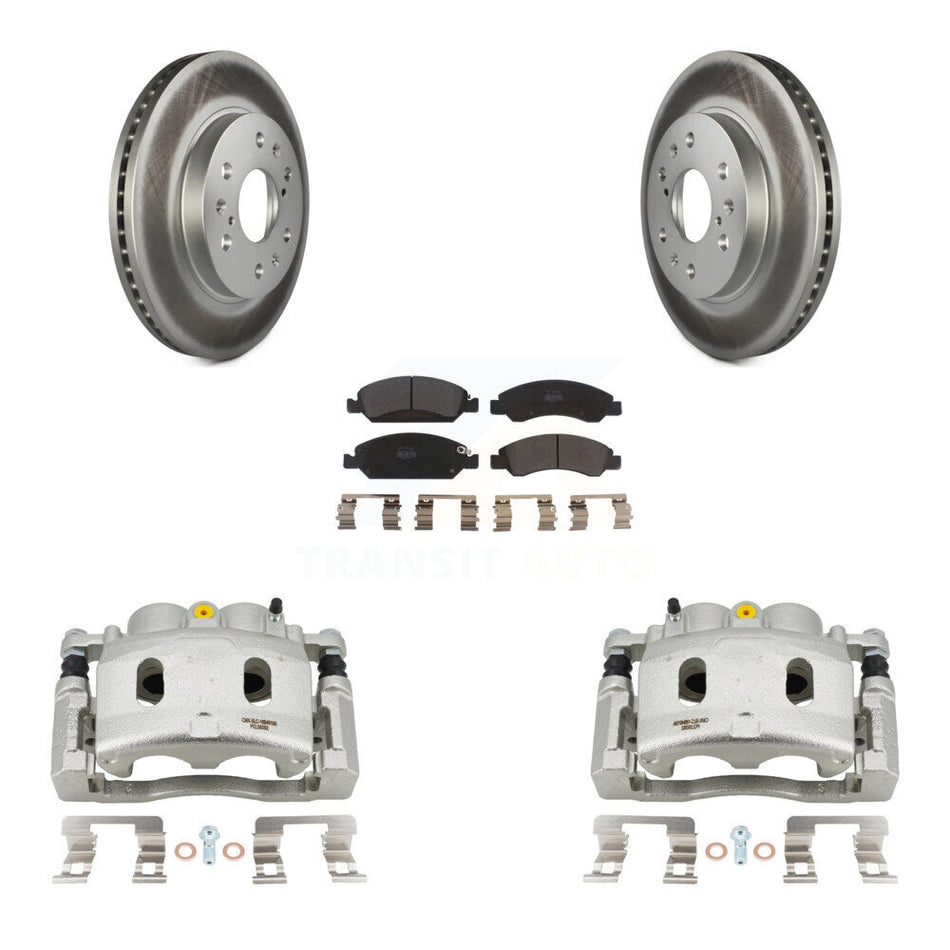 Front Brake Caliper Coat Rotors Semi-Metallic Pad Kit For Cadillac XTS With 6 Lug Wheels KCG-100741P