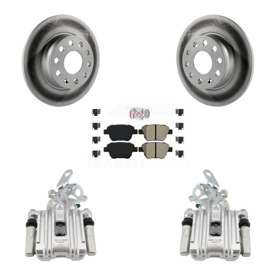 Rear Brake Caliper Coat Rotor And Semi-Metallic Pad Kit For Volkswagen Jetta Beetle Golf KCG-100742N