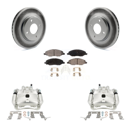 Front Disc Brake Caliper Coat Rotors & Ceramic Pad Kit For 2008 Nissan Versa 4-Wheel ABS KCG-100743T