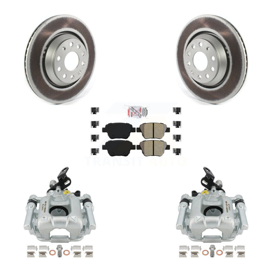 Rear Disc Brake Caliper Coated Rotors And Semi-Metallic Pads Kit For 2013 Volkswagen GTI With 310mm Diameter Rotor KCG-100744N