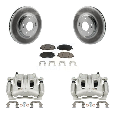 Front Disc Brake Caliper Coated Rotor And Ceramic Pad Kit For 2007-2009 Hyundai Santa Fe KCG-100745C