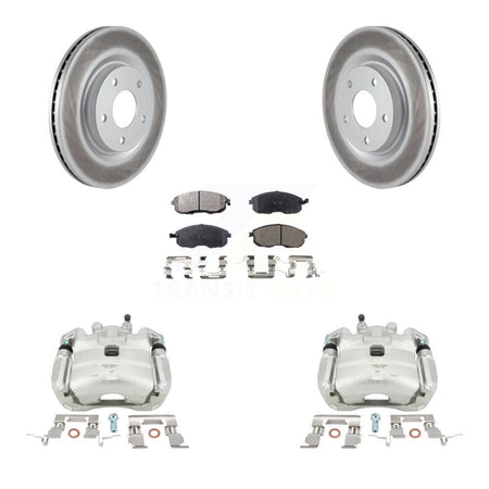 Front Disc Brake Caliper Coated Rotors And Ceramic Pads Kit For Nissan Sentra Juke KCG-100745T