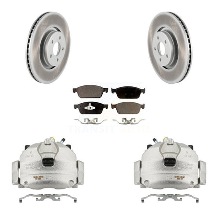 Front Disc Brake Caliper Coated Rotors And Semi-Metallic Pads Kit For Lincoln MKC KCG-100746P