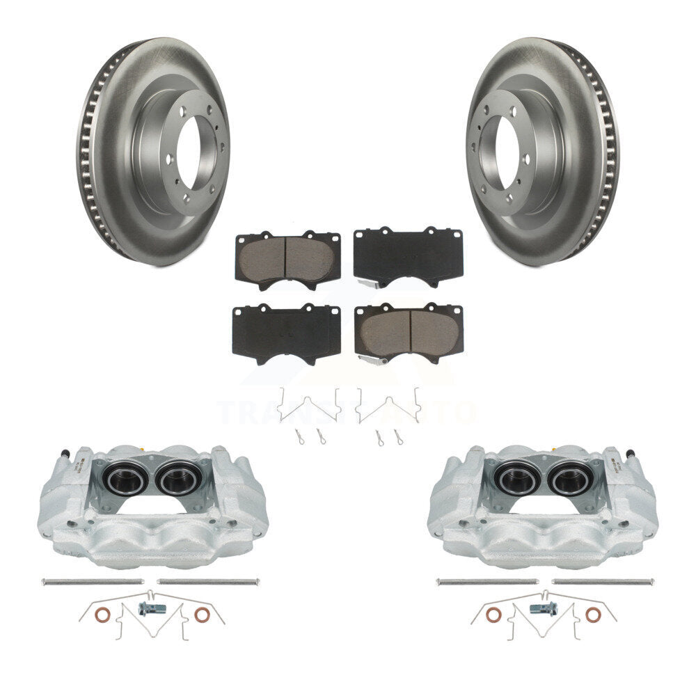 Front Disc Brake Caliper Coated Rotor And Ceramic Pad Kit For Toyota 4Runner Lexus GX460 KCG-100747C