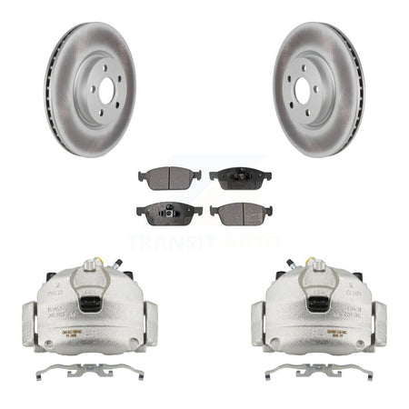Front Disc Brake Caliper Coated Rotor And Semi-Metallic Pad Kit For Ford Transit Connect KCG-100747P