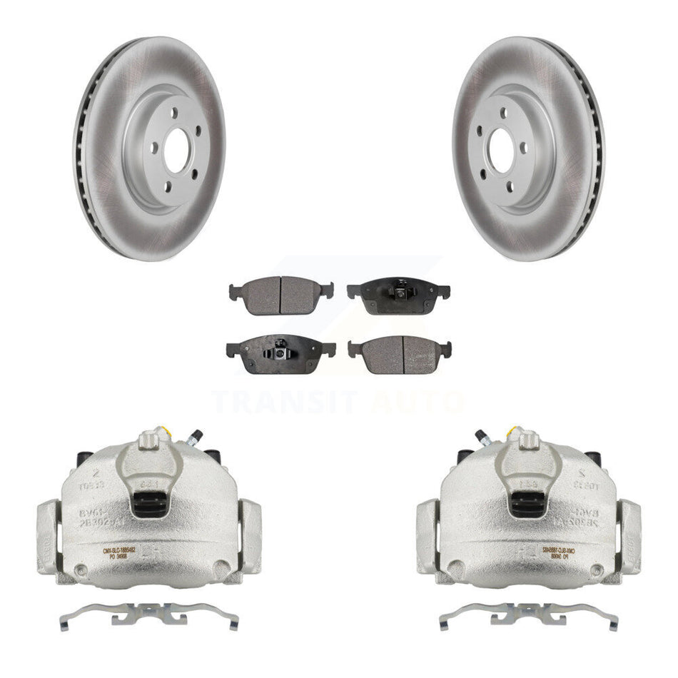 Front Disc Brake Caliper Coated Rotor And Semi-Metallic Pad Kit For Ford Transit Connect KCG-100747P